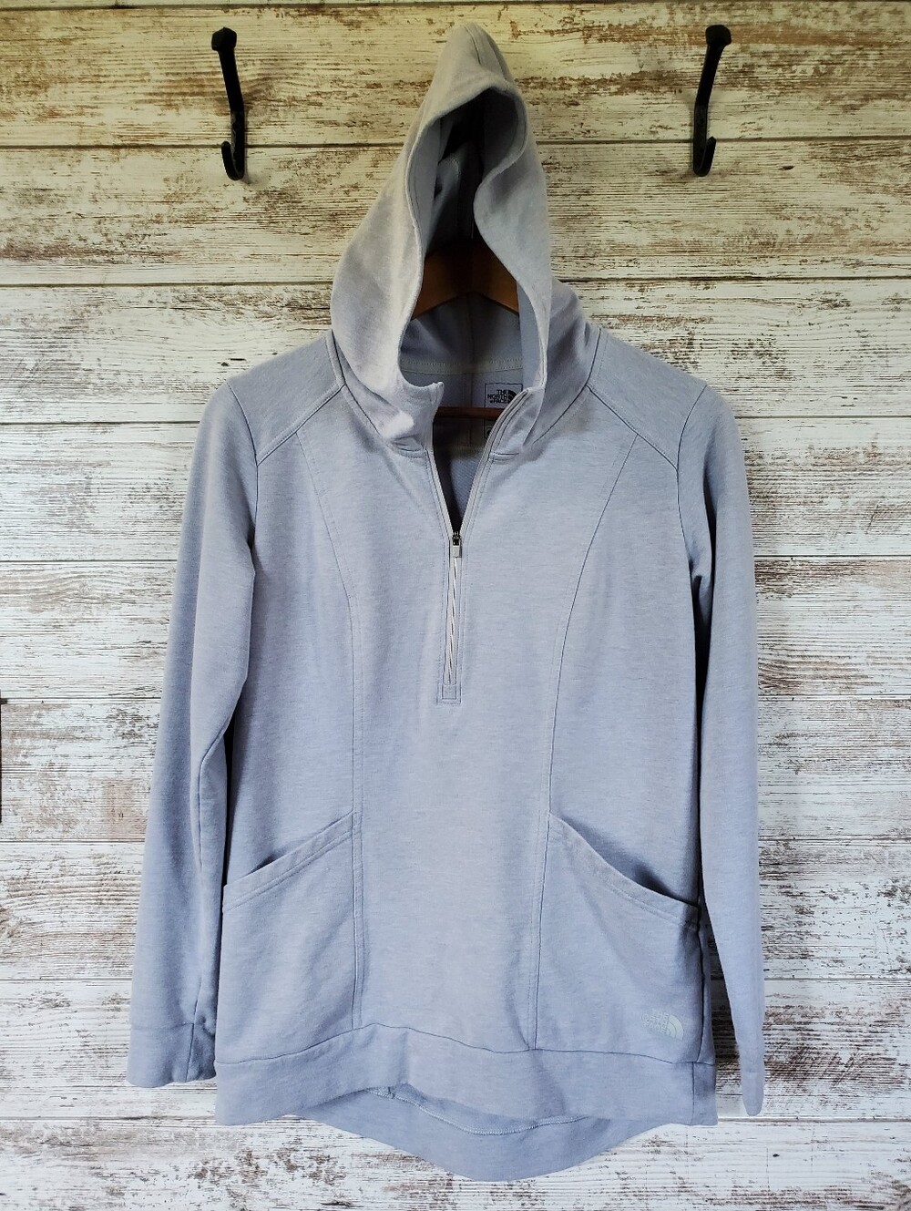 The North Face Women's Om Half-Zip Hooded Pullover Jacket Grey